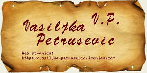 Vasiljka Petrušević vizit kartica